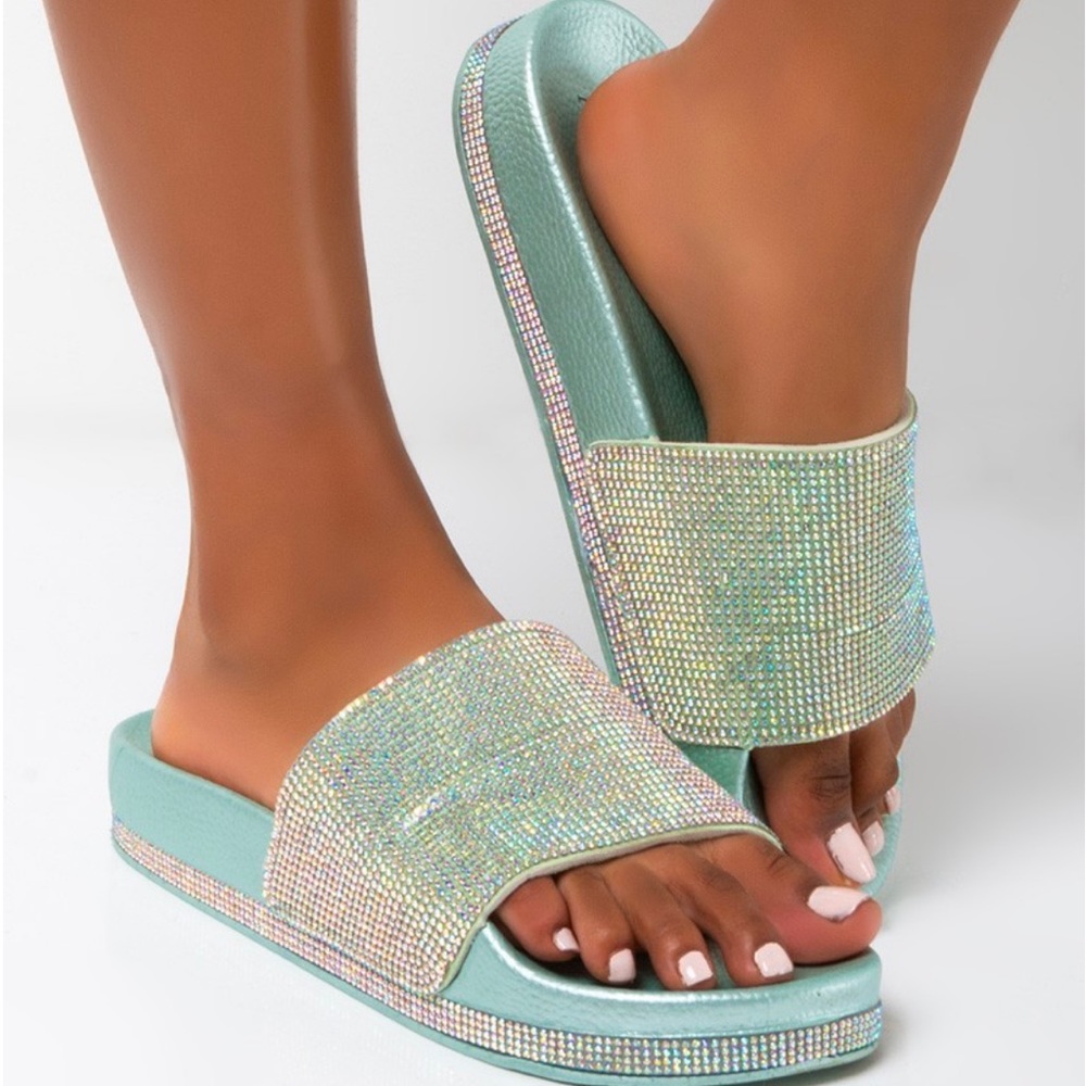 Akira- Troublemaker Flat Diamond Sandal